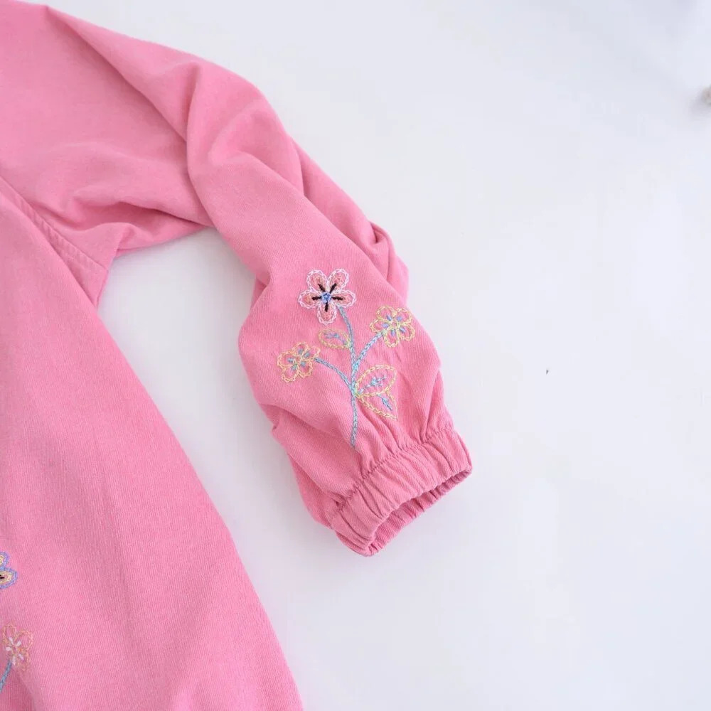 Vintage Alfred  Dunner Pink Embroidered Floral Button Up Lightweight Jacket 18W - Picture 3 of 13